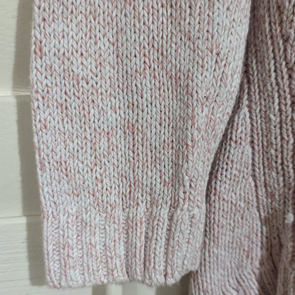 Cable Knit Pink and White Tunic Asymmetrical Sweater Sz Medium - Picture 4 of 7